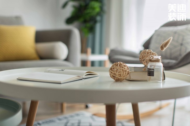 鑫远御文台100平方米北欧风格案例效果图--客厅