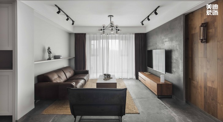 中建信和城112平方米工业风格案例效果图--客厅