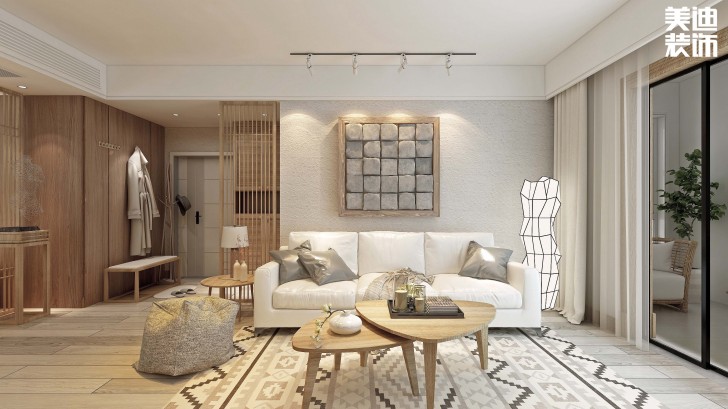 江山帝景160平方米日式风格案例效果图--客厅