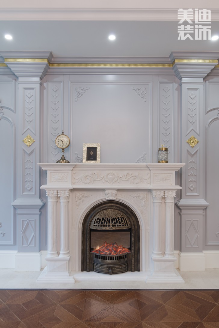 五矿沁园金城300平方米法式风格案例效果图--客厅