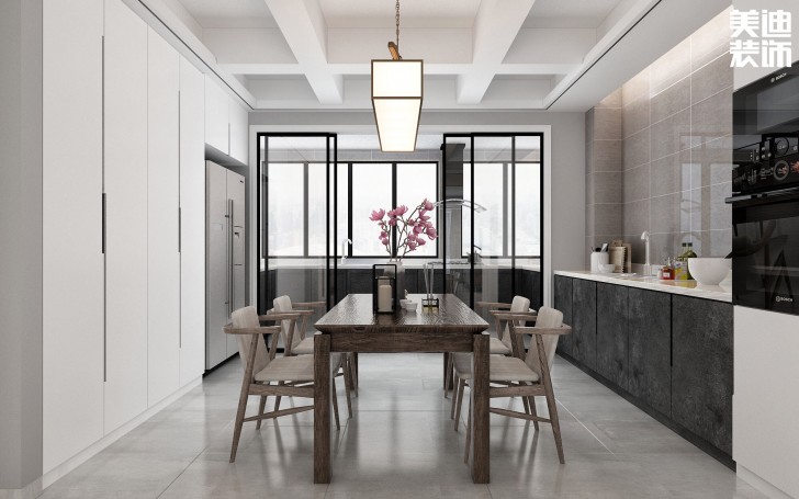 北城三角洲194平方米新中式风格案例效果图--餐厅