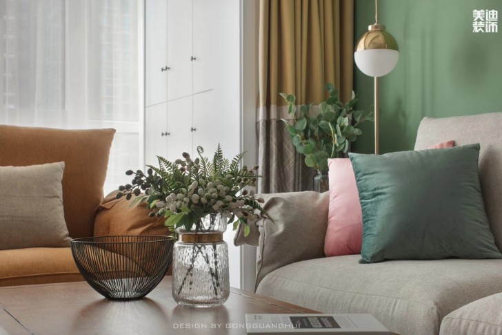 北京御园130平方米北欧风格案例效果图--客厅