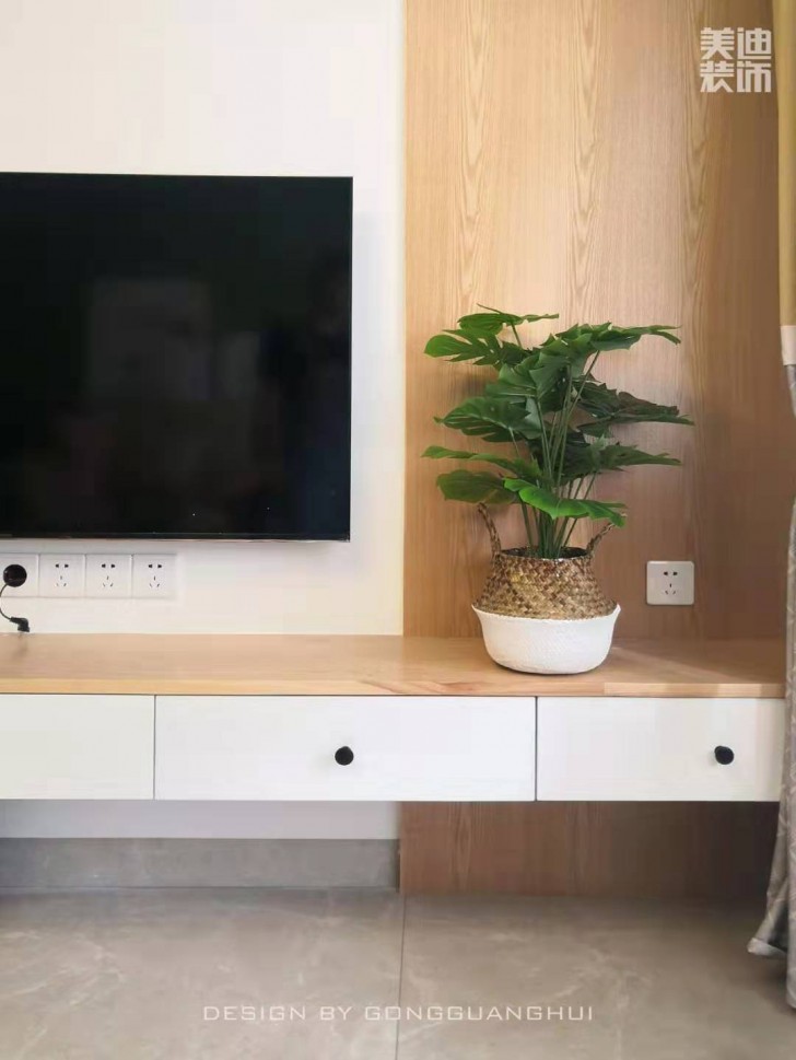 北京御园130平方米北欧风格案例效果图--客厅