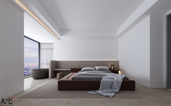 保利天玺140平方米现代风格案例效果图-极简