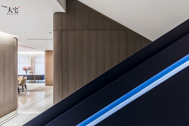 青竹湖曦园800平方米现代极简风案例效果图-过道