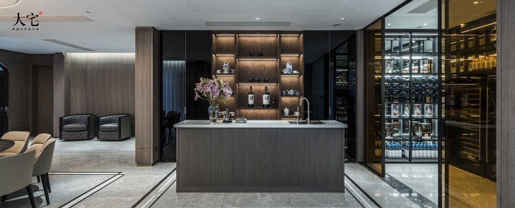 青竹湖曦园800平方米现代极简风案例效果图-水吧