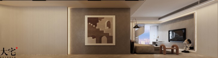 保利天玺140平方米现代风格案例效果图-玄关