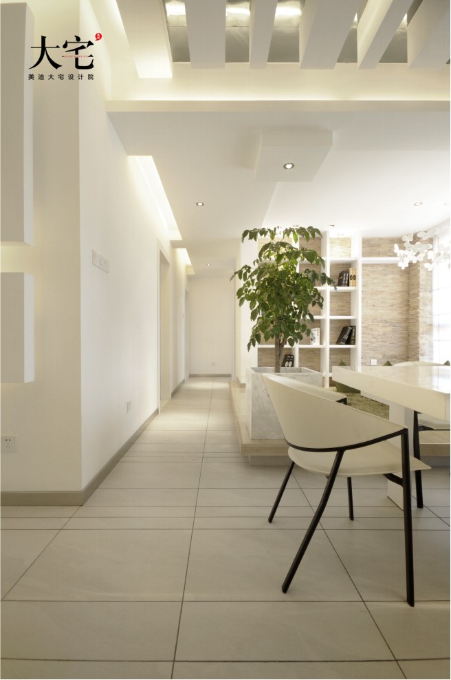 卓越蔚蓝海岸145平方米现代极简风案例效果图-过道