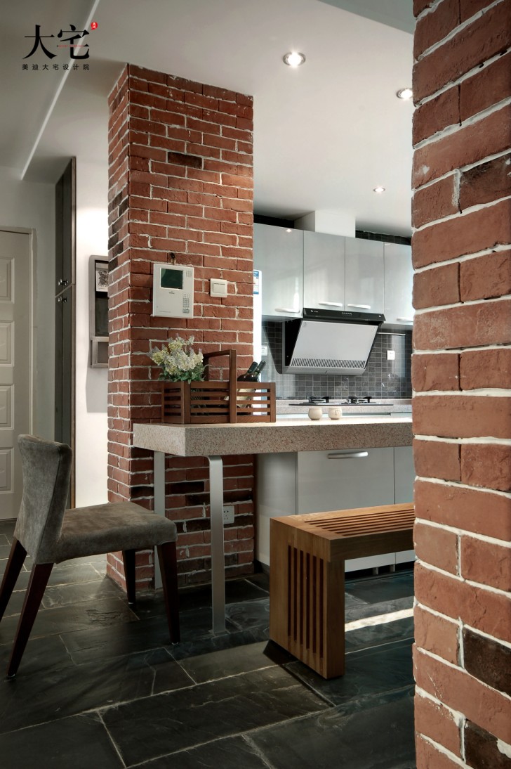 万科西街花园138平方米Loft民宿风案例效果图-厨房