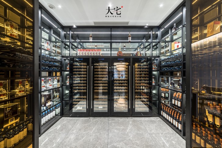 青竹湖曦园800平方米现代极简风案例效果图-酒窖