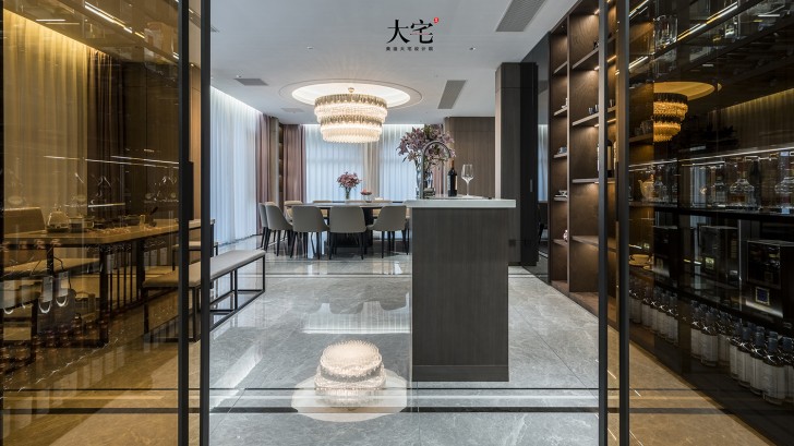 青竹湖曦园800平方米现代极简风案例效果图-餐厅