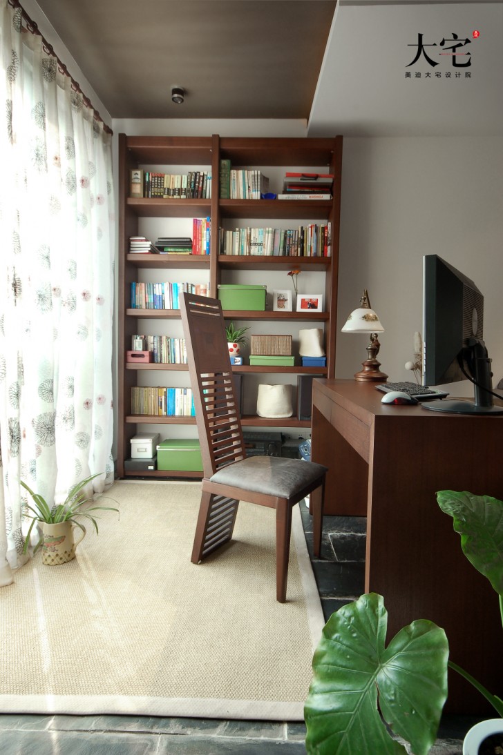 万科西街花园138平方米Loft民宿风案例效果图-书房