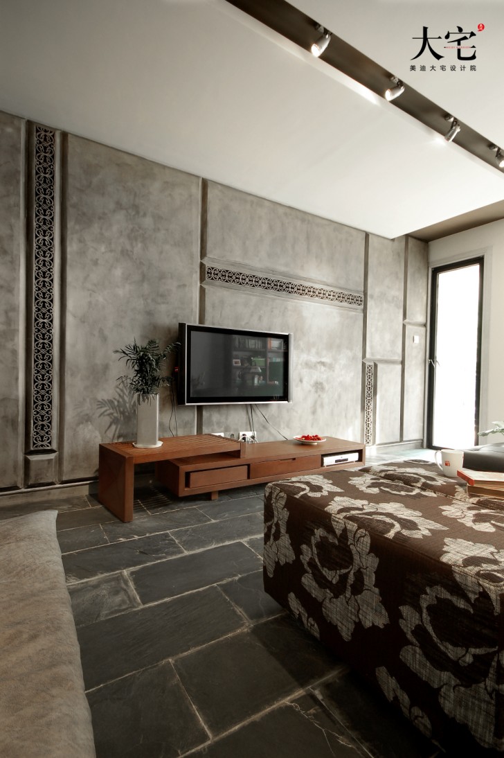 万科西街花园138平方米Loft民宿风案例效果图-客厅