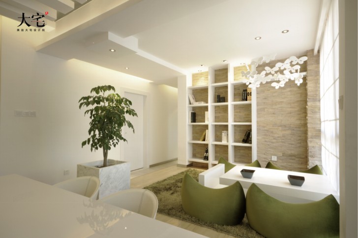 卓越蔚蓝海岸145平方米现代极简风案例效果图-茶室