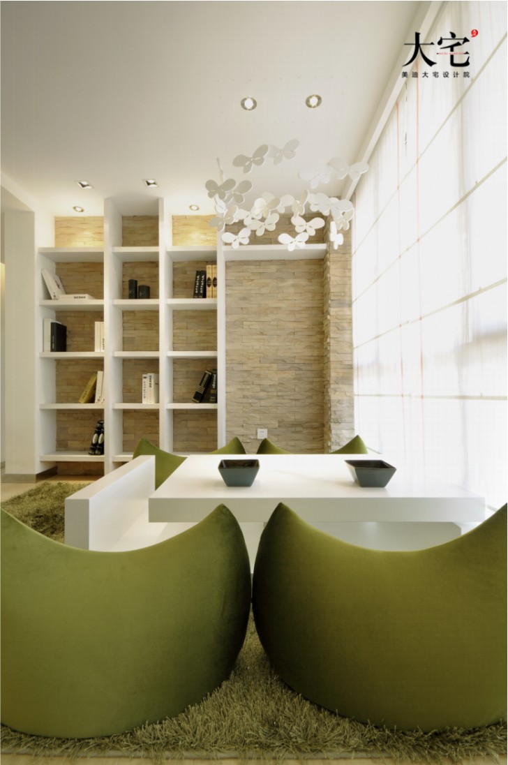 卓越蔚蓝海岸145平方米现代极简风案例效果图-茶室