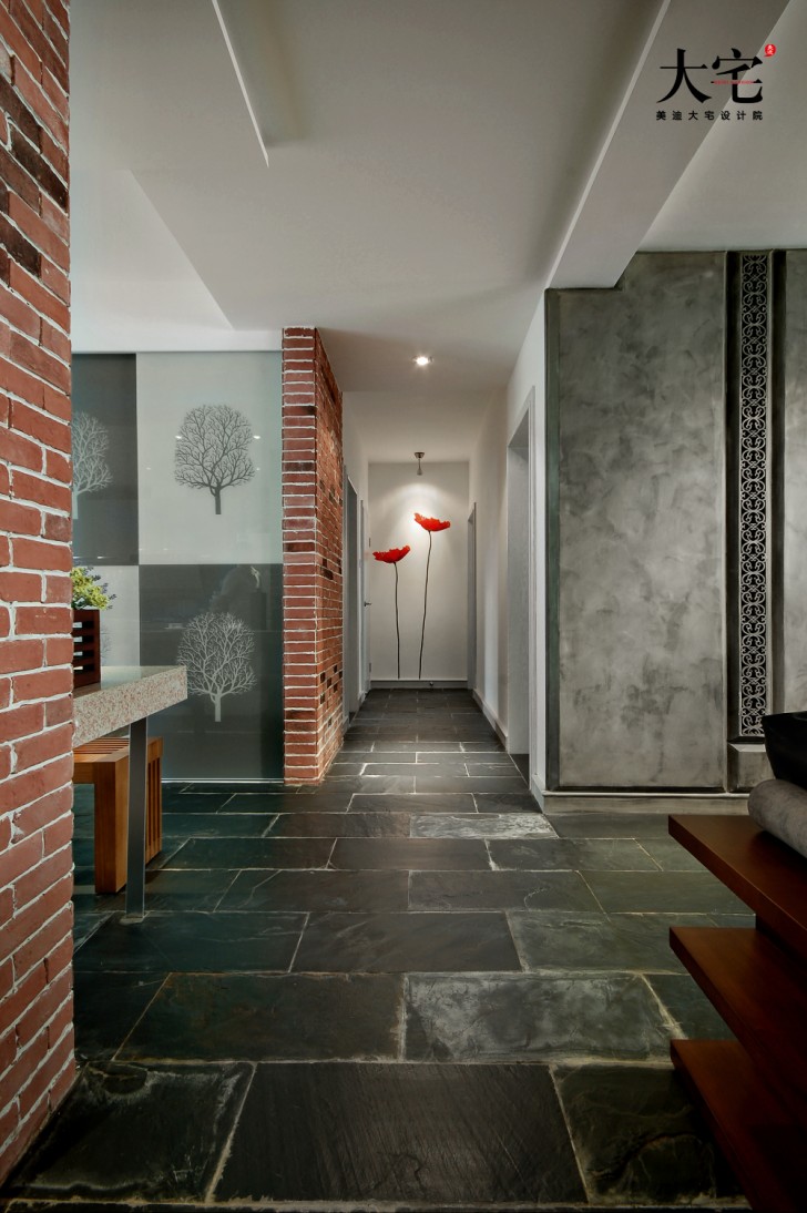 万科西街花园138平方米Loft民宿风案例效果图-过道