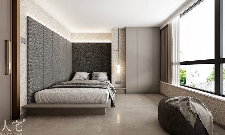 金地社区45平方米新中式禅意风格案例效果图-卧室
