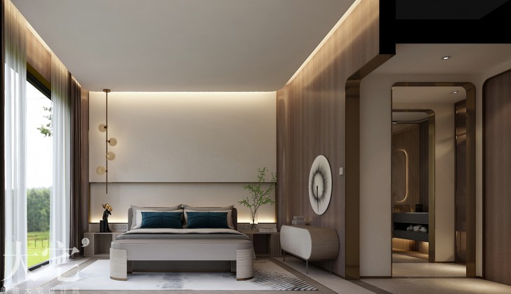 绿城高尔夫小镇400平方米现代轻奢风格案例效果图-卧室