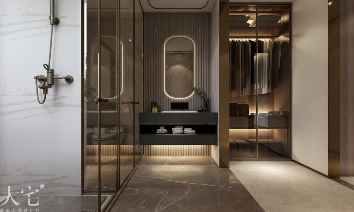 绿城高尔夫小镇400平方米现代轻奢风格案例效果图-衣帽间