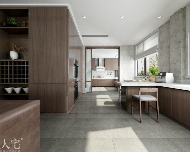 提亚纳湾700平方米新中式风格案例效果图-过道