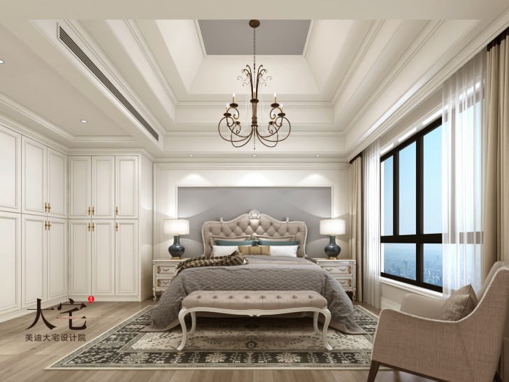 北大资源理想家园260平方米简美风格案例效果图-主卧