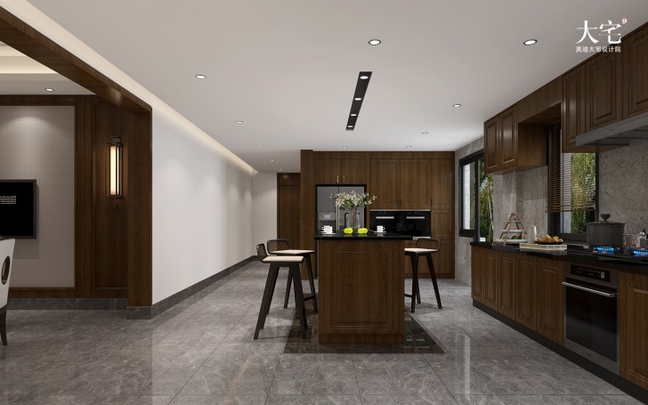 橘郡礼顿山620平方米中式风格案例效果图-厨房