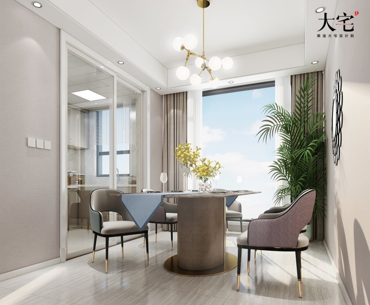 中建信和城140平方米现代轻奢风格案例效果图-餐厅