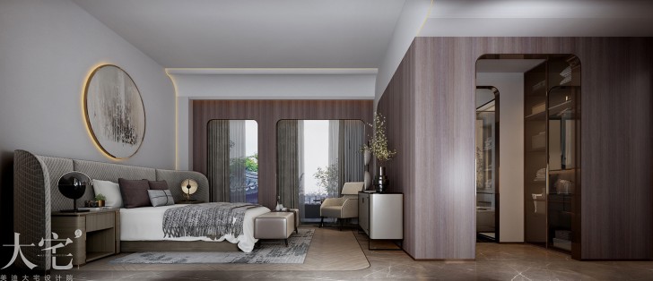 绿城高尔夫小镇400平方米现代轻奢风格案例效果图-卧室