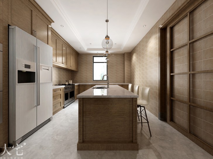 水印加州300平方米美式风格案例效果图-厨房