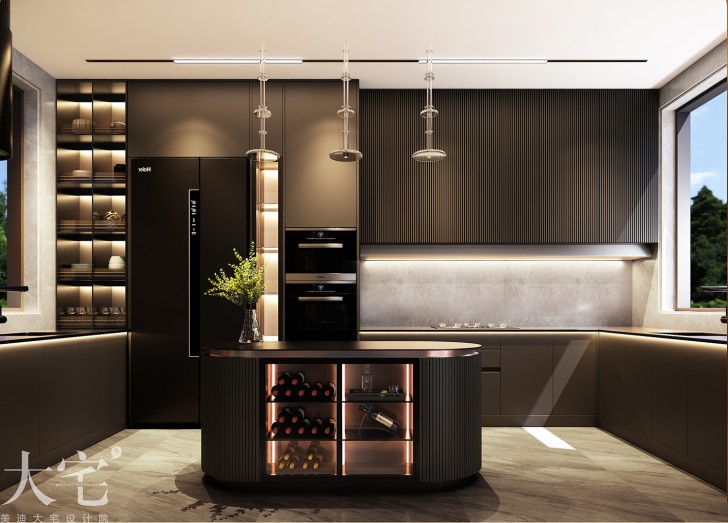 绿城高尔夫小镇400平方米现代轻奢风格案例效果图-厨房