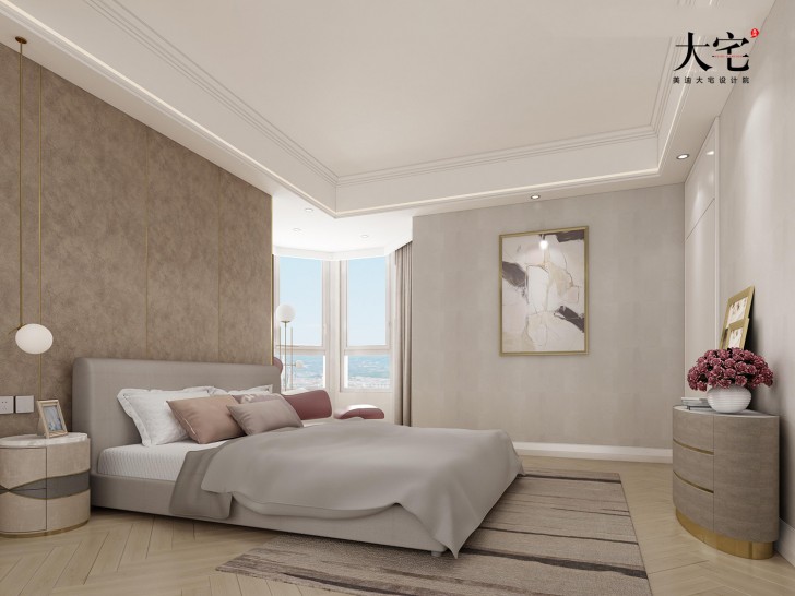 金域南外滩184平方米现代风格案例效果图-卧室