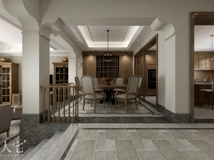 水印加州300平方米美式风格案例效果图-餐厅