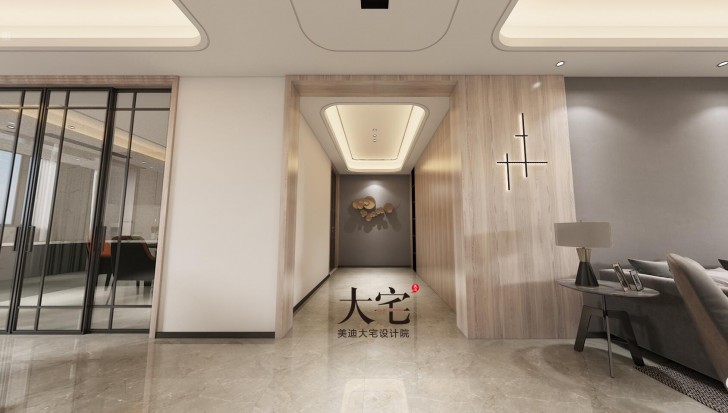 湘江壹号245平方米现代风格案例效果图-玄关