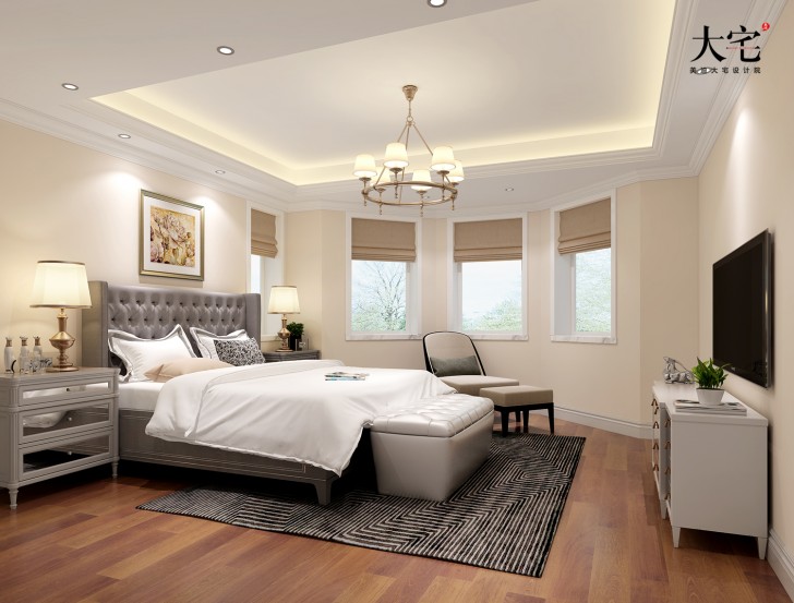 青竹园云树苑800平方米现代轻奢风格案例效果图-卧室
