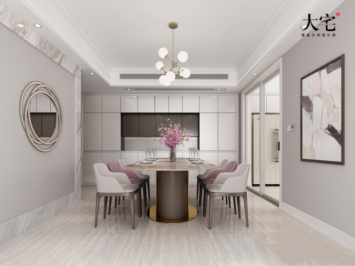 金域南外滩184平方米现代风格案例效果图-餐厅