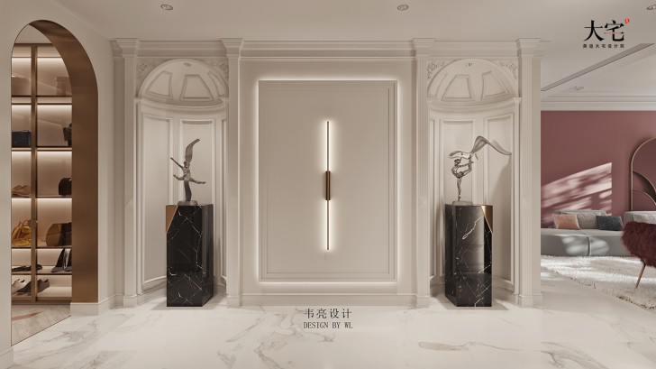 润和紫郡180平方米法式轻奢风格案例效果图-玄关
