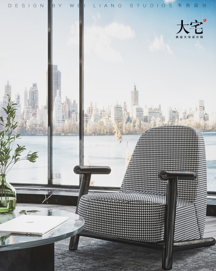 保利天禧240平方米现代极简风格案例效果图-客厅