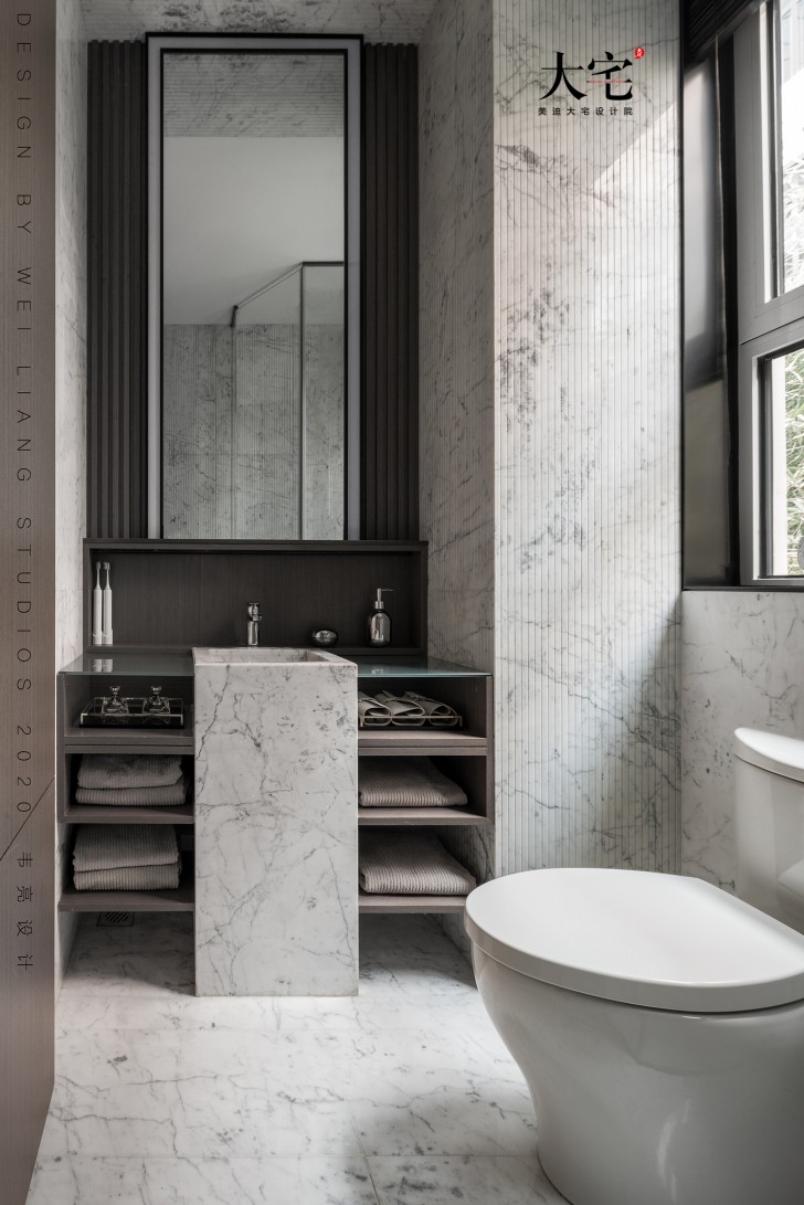 邯郸保利185平方米现代轻奢风格样板间案例效果图-卫生间