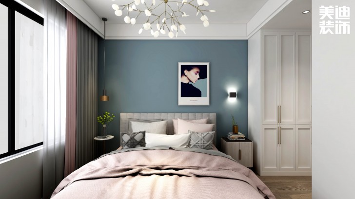 洋湖十八克拉130平方米法式轻奢风格案例效果图—卧室