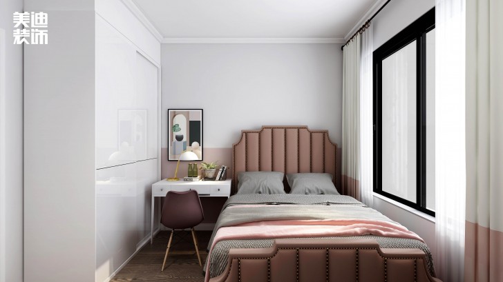 洋湖十八克拉130平方米法式轻奢风格案例效果图—卧室