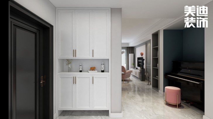 君合天玺99平方米北欧风格案例效果图—玄关