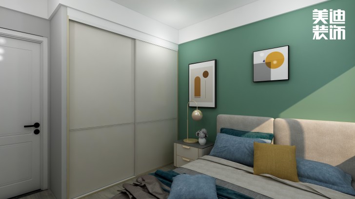 明发国际85㎡轻奢风格案例效果图—卧室