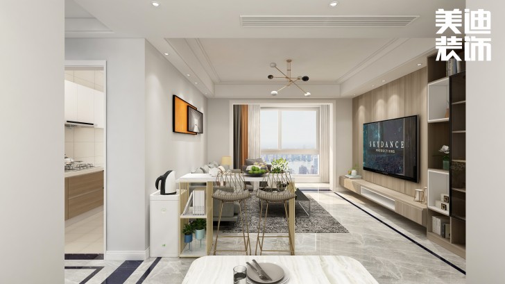 兰亭湾畔130㎡现代风格案例效果图—餐厅