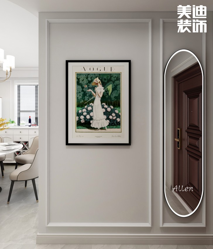 保利大都汇125㎡简欧风格案例效果图—玄关