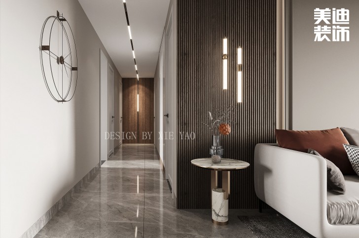 梅岭国际180㎡现代轻奢风格案例效果图—过道