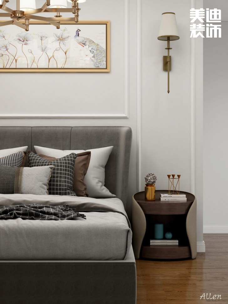 保利大都汇125㎡简欧风格案例效果图—卧室