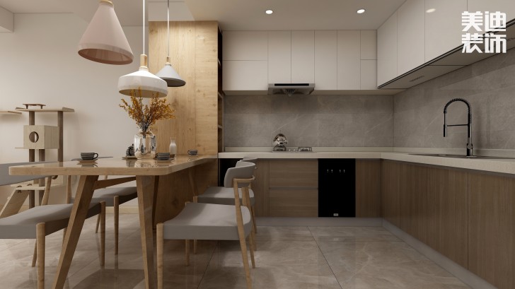 湘翰御舍88㎡日式风格案例效果图—厨房