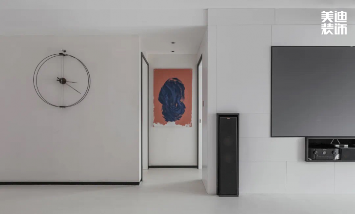 长房白沙湾168㎡现代极简风格案例效果图—过道
