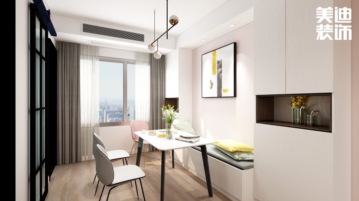 湘农桥社区120㎡轻奢风格案例效果图—餐厅