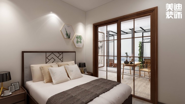 合能枫丹丽舍140㎡中式风格案例效果图—卧室